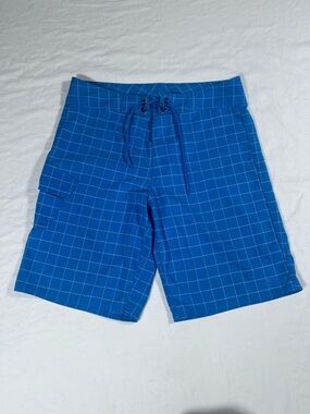 The North Face Blue Grid Swim Board Shorts Men’s Size 34